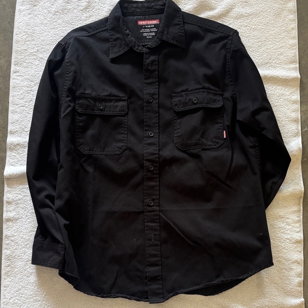 Craftsman Black Button-Up Work Shirt
